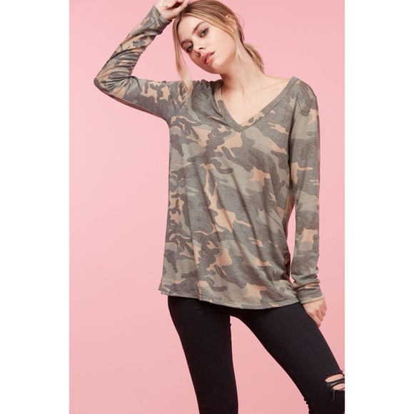 LAST ONE!! Camouflage Lace Up Top - Picture 4 of 5